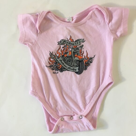 Port Dover Canada Friday the 13th Biker Girl T-Shirt 6 Month Child Baby Infant - Picture 1 of 9